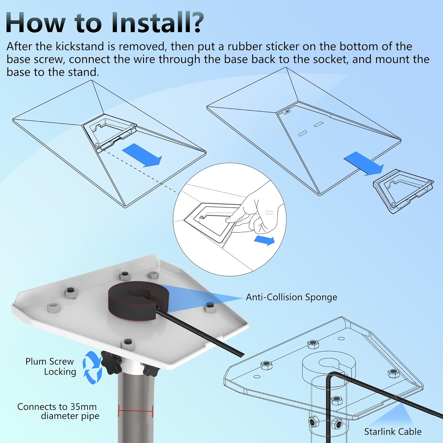Wall Mount for Starlink Standard Gen3 Dish U681179