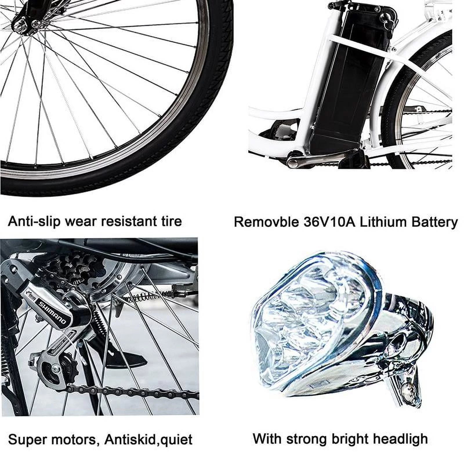 Camel White 26 In. 250W 36V 10A Electric Bicycle E751
