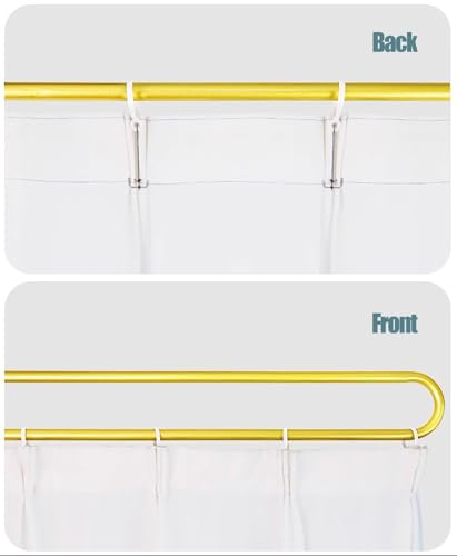 Beige Fabric Curtain Divider with Metal Pole, 2 Pack W86242