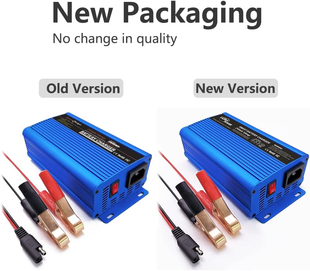 24 Volt 5-Amp Smart Battery Charger Maintainer Desulfator with I/O Switch U877