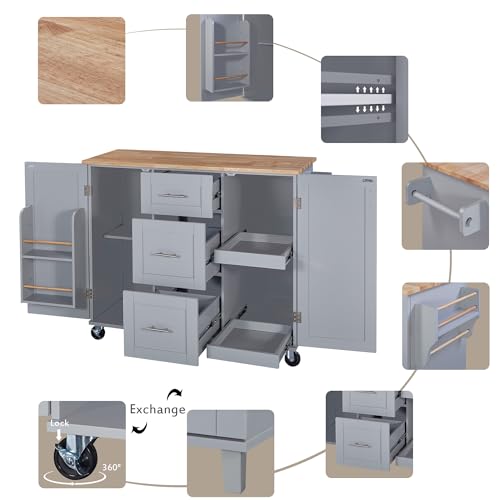 White Kitchen Island with Drop Leaf and 3 Drawer Y7646