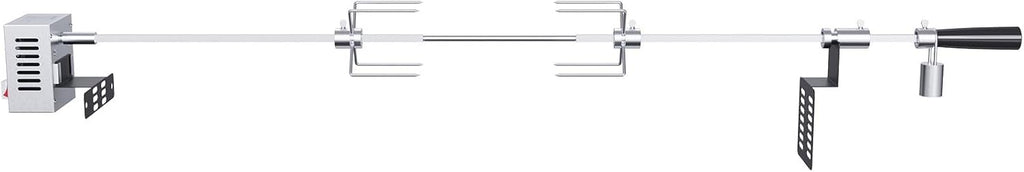 Heavy Duty Stainless Steel Grill Rotisserie Kit with 9W Motor - 32-Inch Hexagon Spit Rod - 26 Lbs Capacity X898