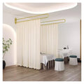 Beige Fabric Curtain Divider with Metal Pole, 2 Pack W86242