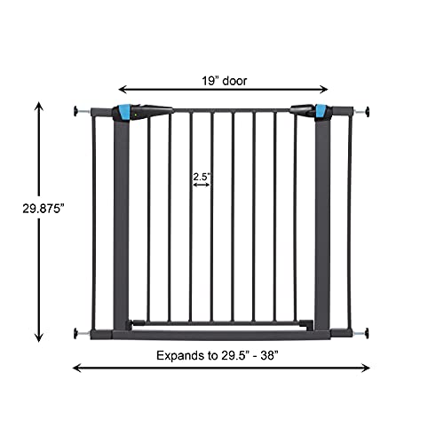 29 Inches Tall Walk-Through Steel Pet Gate, Graphite P312228