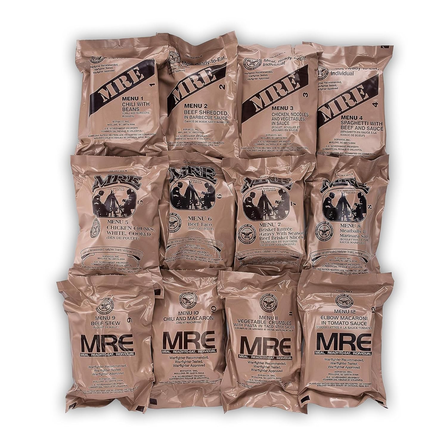 12ct US Military Surplus MRE Meals Ready to Eat V285245