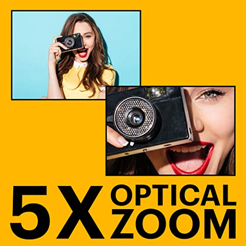 16MP Digital Camera 5X Optical Zoom 28mm Wide Angle 1080P Full HD Video 2.7" LCD (Blue) S128
