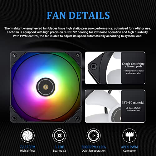 Black ARGB Water Cooling CPU Cooler with Double PWM Fans Y82336