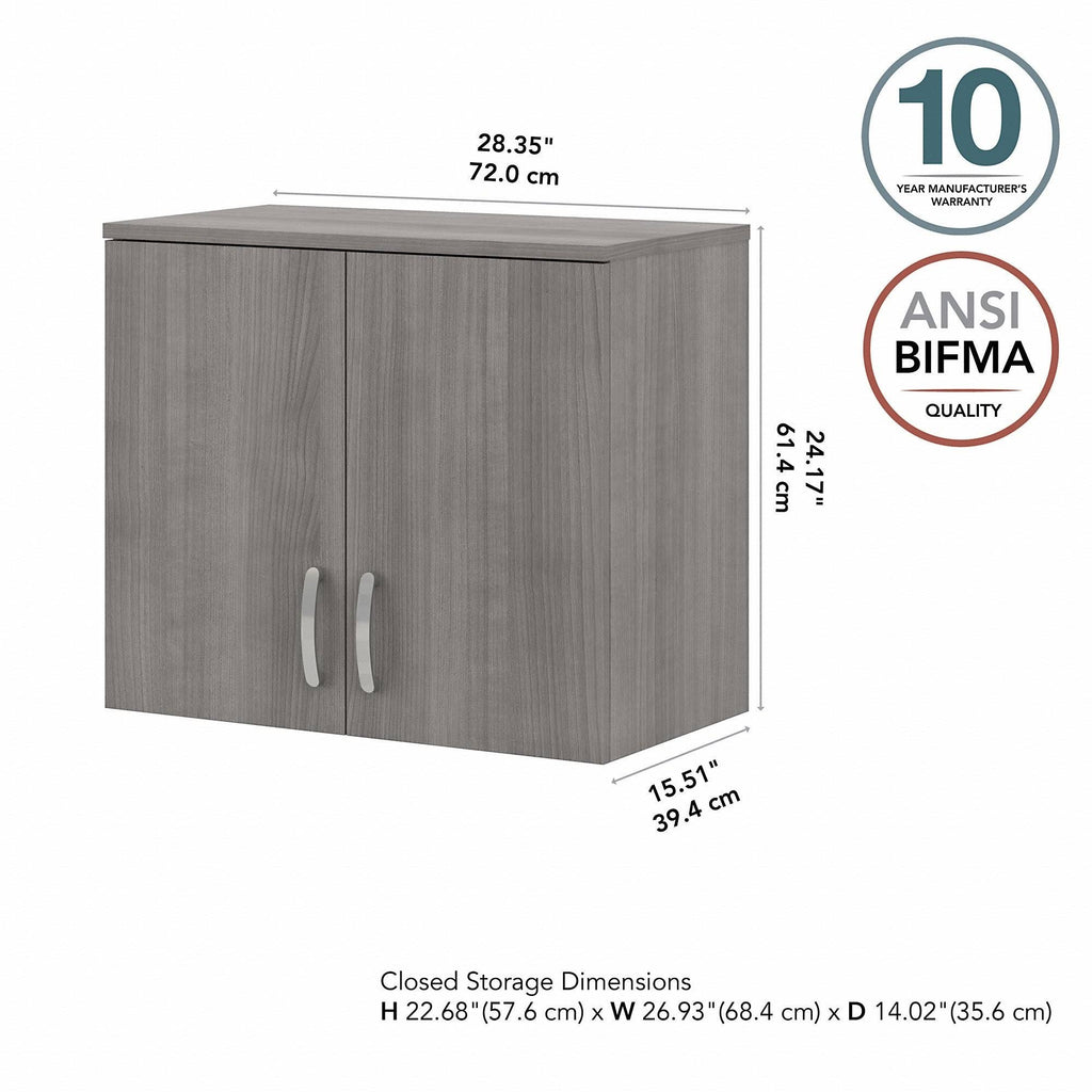 Platinum Gray Wall Cabinet with Doors and Shelves M9048