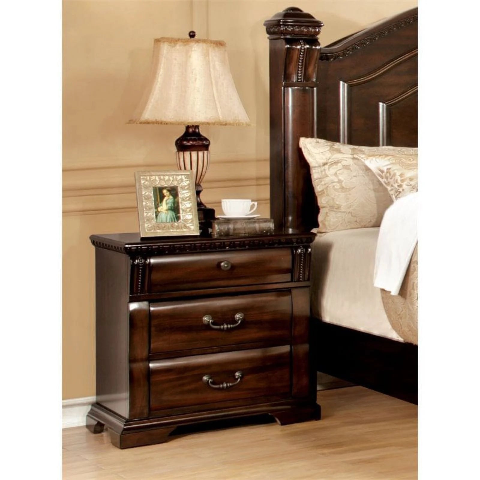 3 Drawer Cherry Nightstand T418481