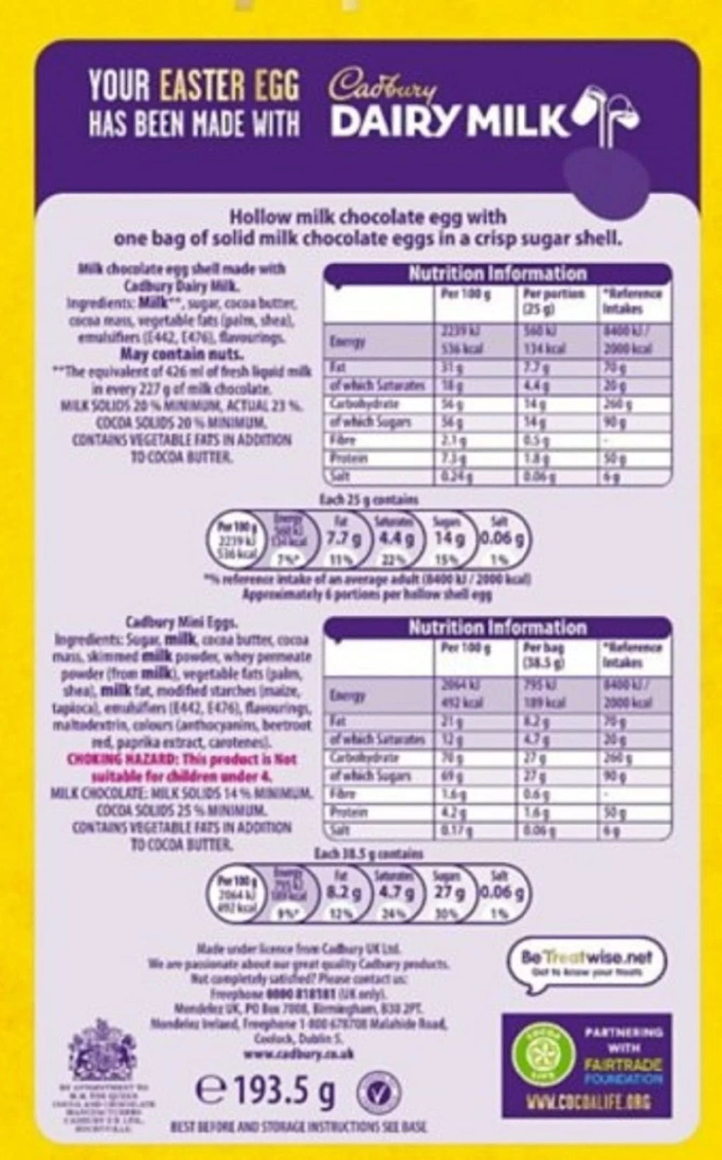 Cadbury Mini Eggs 193.5G P3172