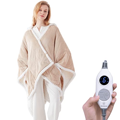 Light Grey 50 x 60 Inch Wearable Heated Throw Blanket R8177