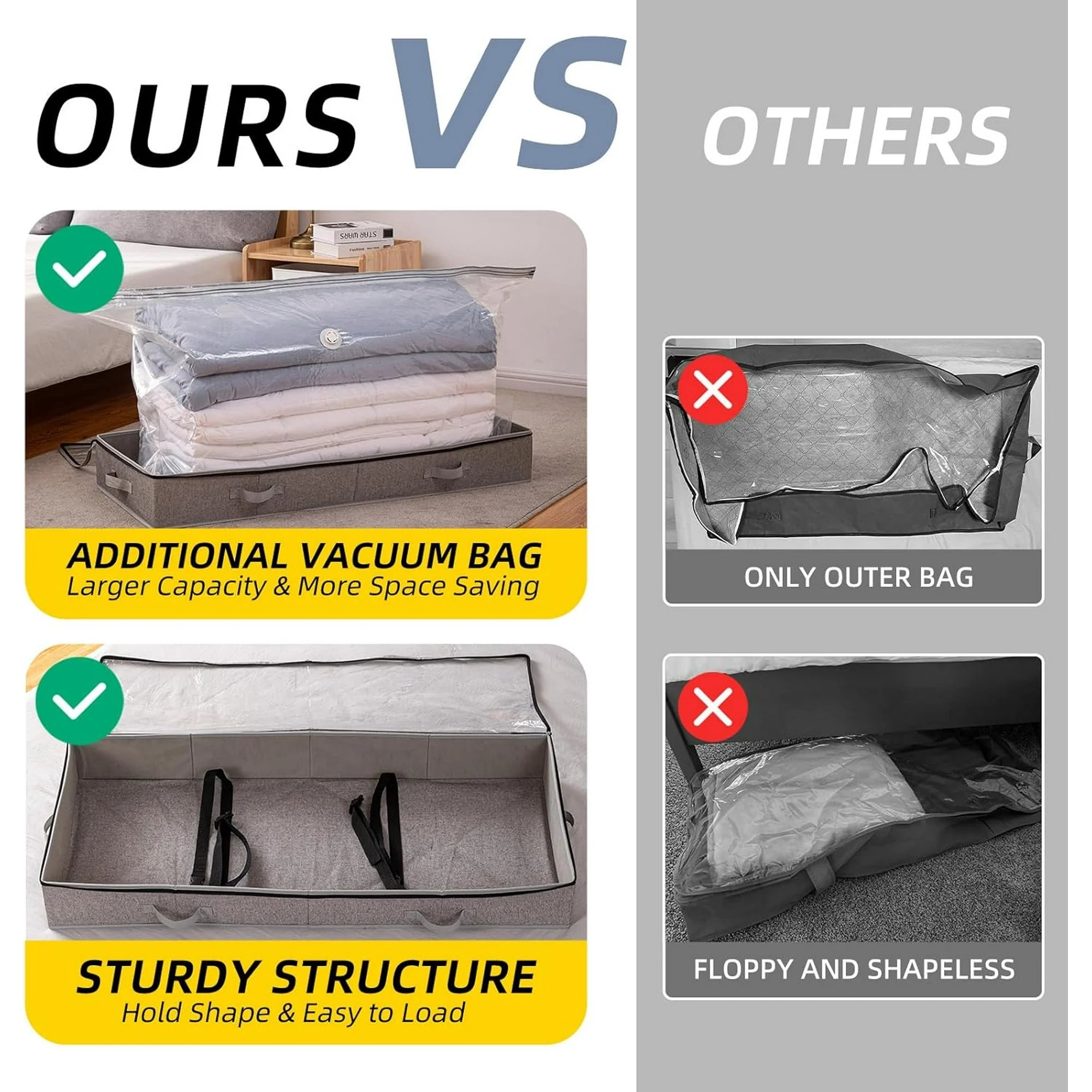 Large Capacity Vacuum Storage Bags, 41 x 17.7 x 6 G907098