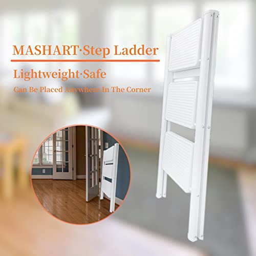 Folding Step Stool with Wide Anti-Slip Pedal, 330lbs Load Capacity K64651