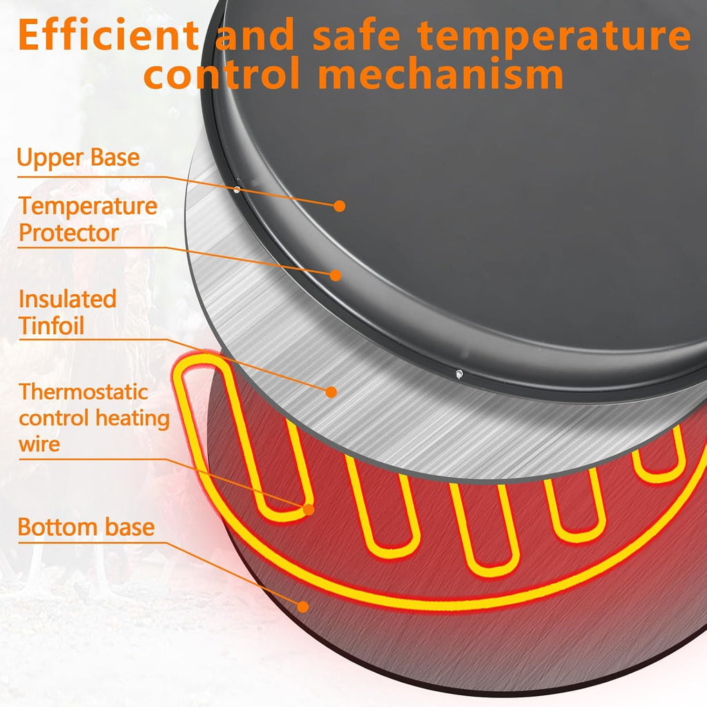 15IN 125W Heated Chicken Waterer Base with Thermostat A98816