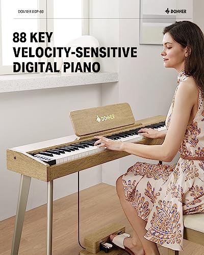 Black 88 Key Digital Piano with Graded Hammer Weighted Keyboard M9980