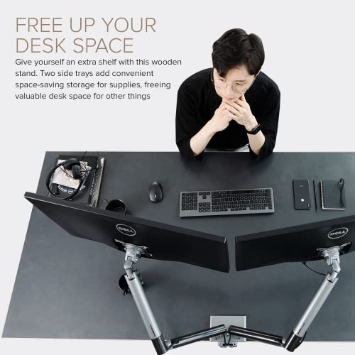 Dual Monitor Arm Mount Stand Desk Adjustable Full Motion VESA 17"-32" Display Grey Black N9234