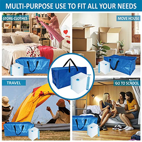 6 Pack Heavy Duty Extra Large Moving Bags with Backpack Straps & Vacuum Storage Bags X995252
