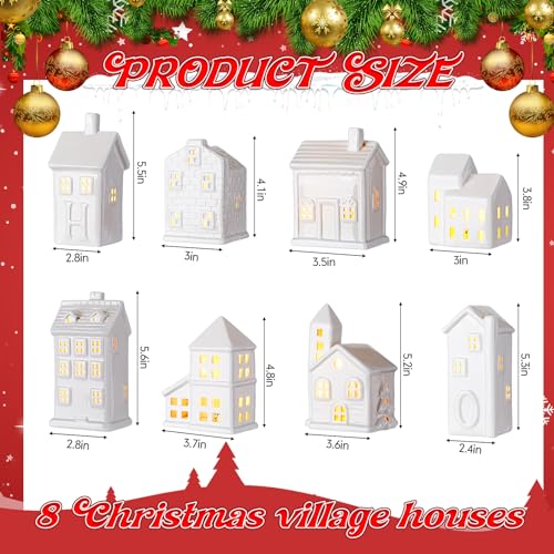 29 Pcs Ceramic Christmas Village Set with LED Houses K44952