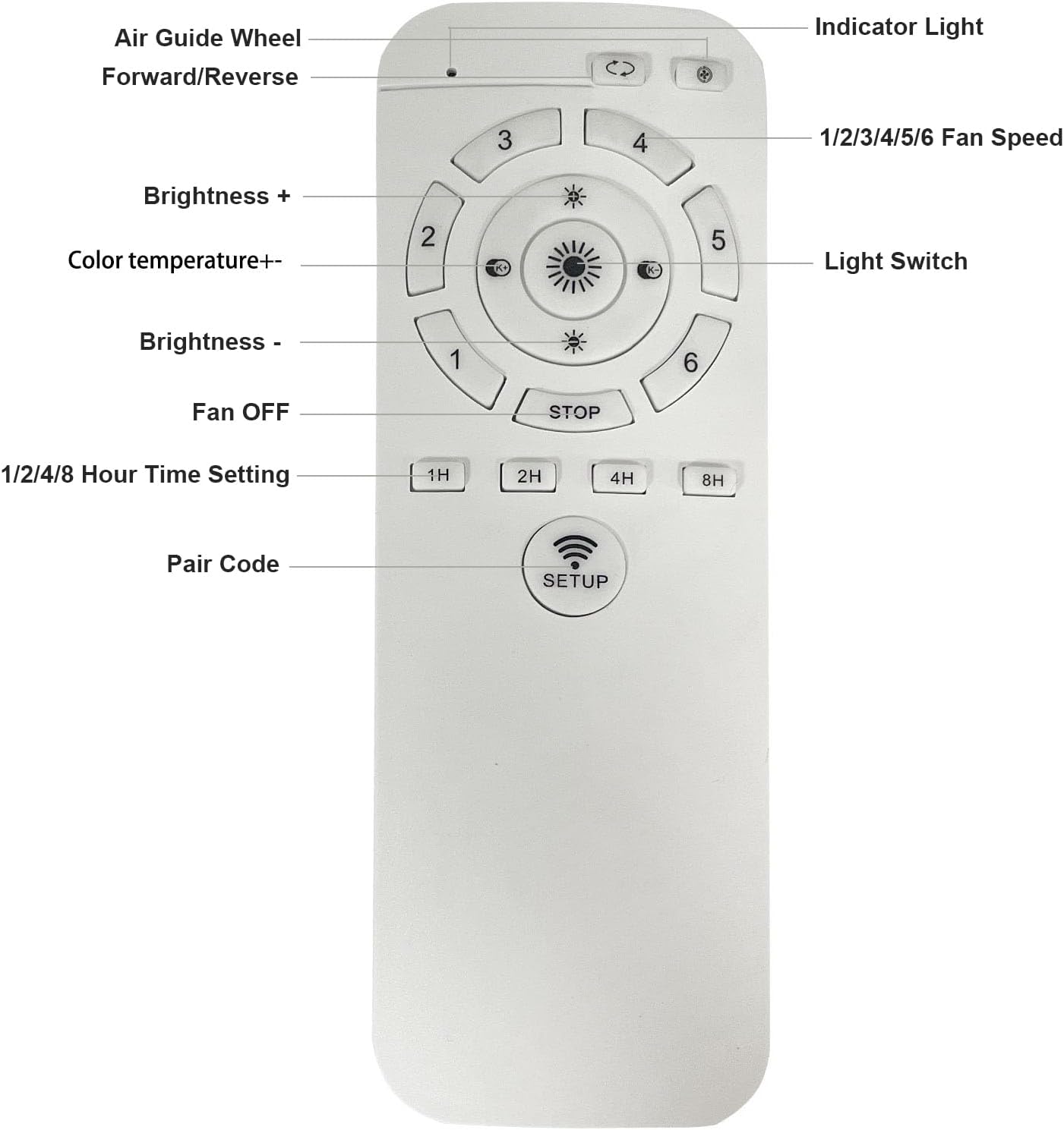 23" Ceiling Fan with Lights, Acrylic LED Ceiling Fan with Remote Control White B13642