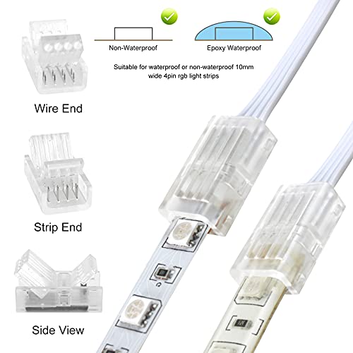 4 Pin 10mm LED Strip Connector Kit 32.8ft 5 Pcs W646689