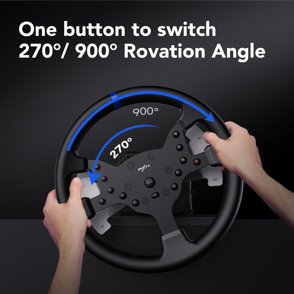 PC Racing Wheel with Force Feedback Steering Wheel, Pedals, Shifter, Detachable 270/900 Degree Steering Wheel K32476