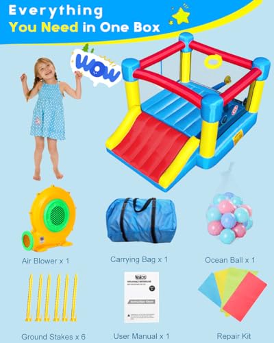 6.7'x8.4' Inflatable Bounce House with Slide N2711