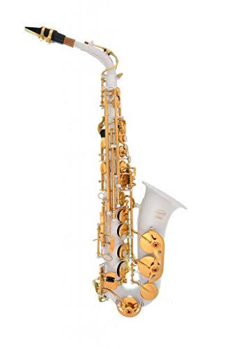 White-Gold Keys Alto Saxophone with Case J1658