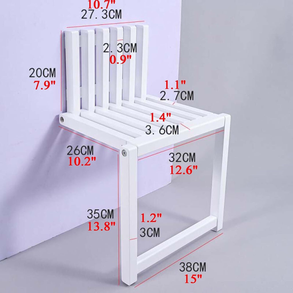 Solid Wood Folding Wall Mounted Stool with Supporting Legs X978