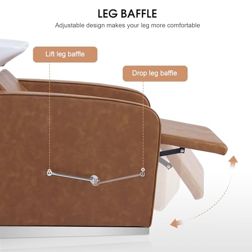 Adjustable Porcelain Ceramic Shampoo Station Chair (Beige) Z7216