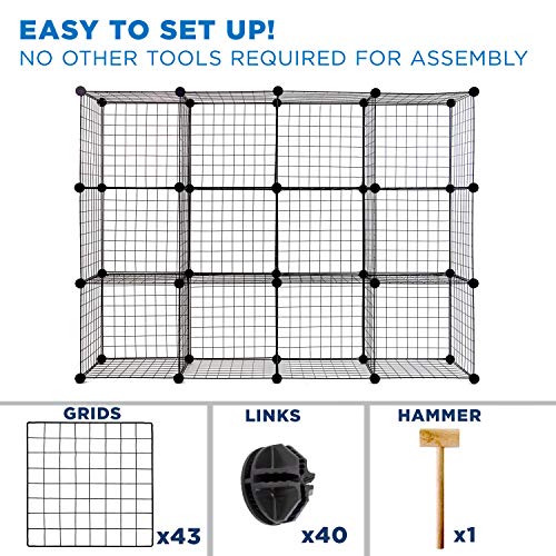 12-Cube Black Metal Wire Storage Organizer E503683