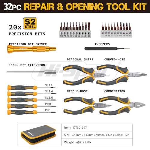 32pc Electronics Repair Tool Kit Set with Precision Small Screwdrivers K482