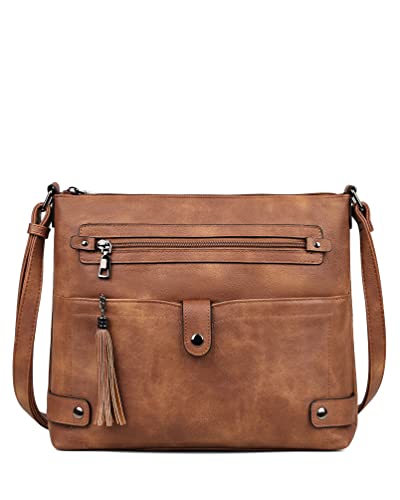 Large Leather Crossbody Bag with Multi Pocket U776313