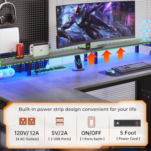 White L Shaped Desk with Drawers and Power Outlet Y72924