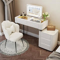 White 40" Solid Wood Vanity Table with Drawers U8464