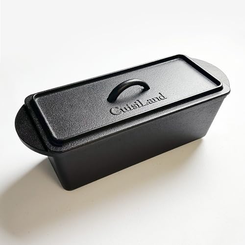 Rectangular Cast Iron Bread Loaf Pan with Lid H33328