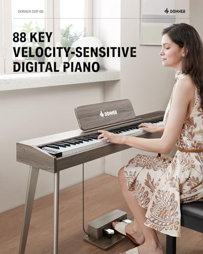 Black 88 Key Digital Piano with Graded Hammer Weighted Keyboard M9980