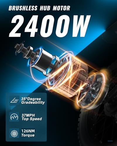 Electric Dirt Bike, 60V 3000W / 48V 2400W, Dual Battery, 25" Motorcycle Tire, Full Suspension M12488