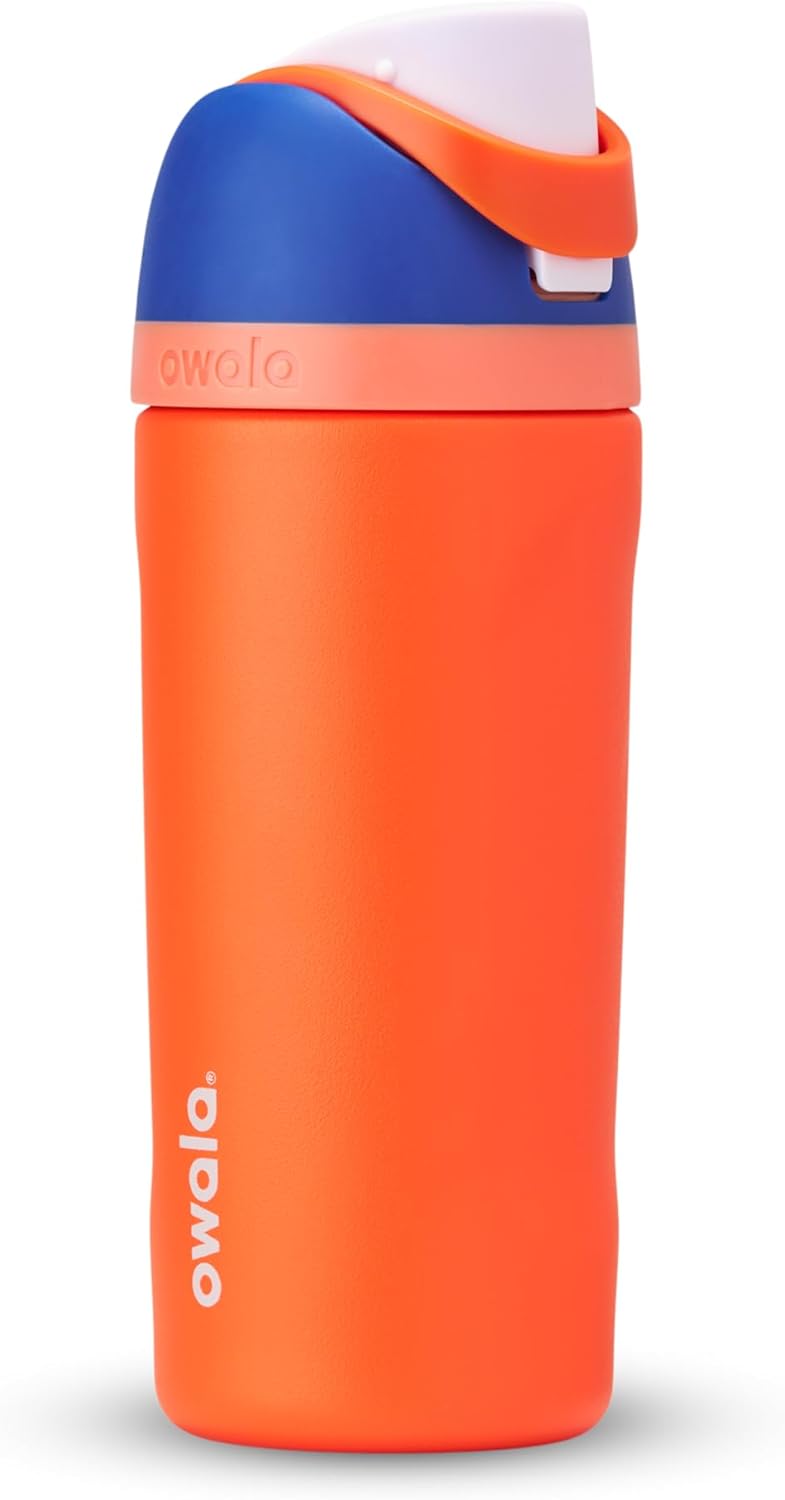 16 oz Insulated Stainless Steel Water Bottle with Straw and Push-Button Lid H69023
