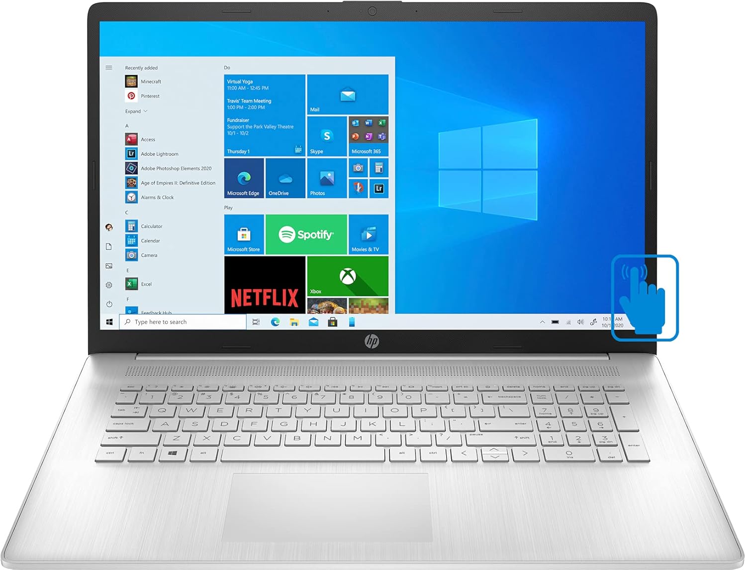 17.3" HD Touchscreen Laptop, AMD Ryzen 5 5500U, 16GB RAM, 128GB PCIe SSD + 1TB HDD, AMD Radeon, Win 10 H V688