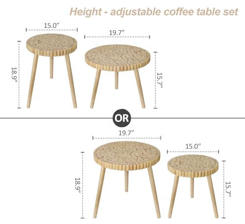 Black Small Round Rattan Side Table O463