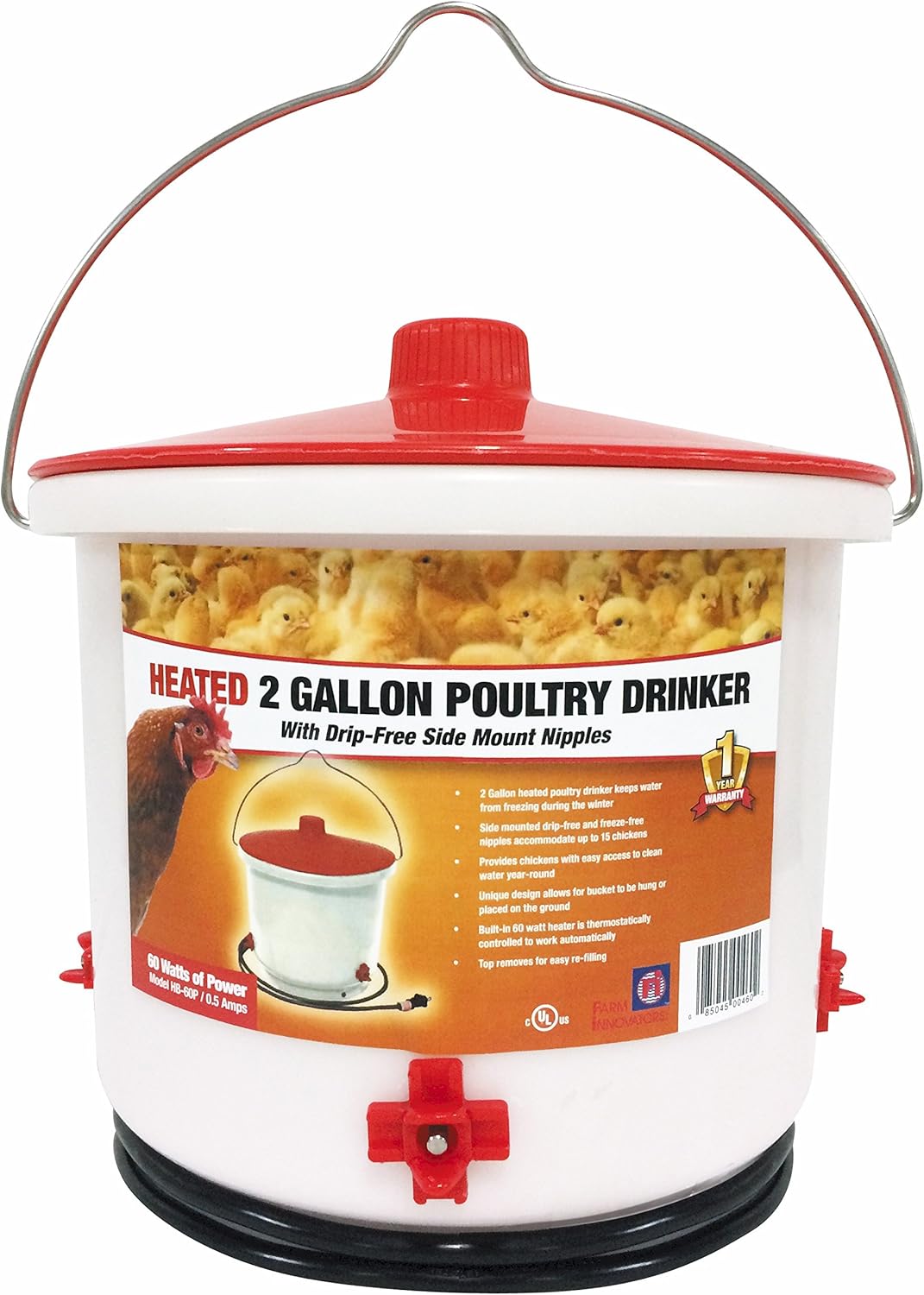 Heated 2 Gallon Poultry Drinker, Green O6783