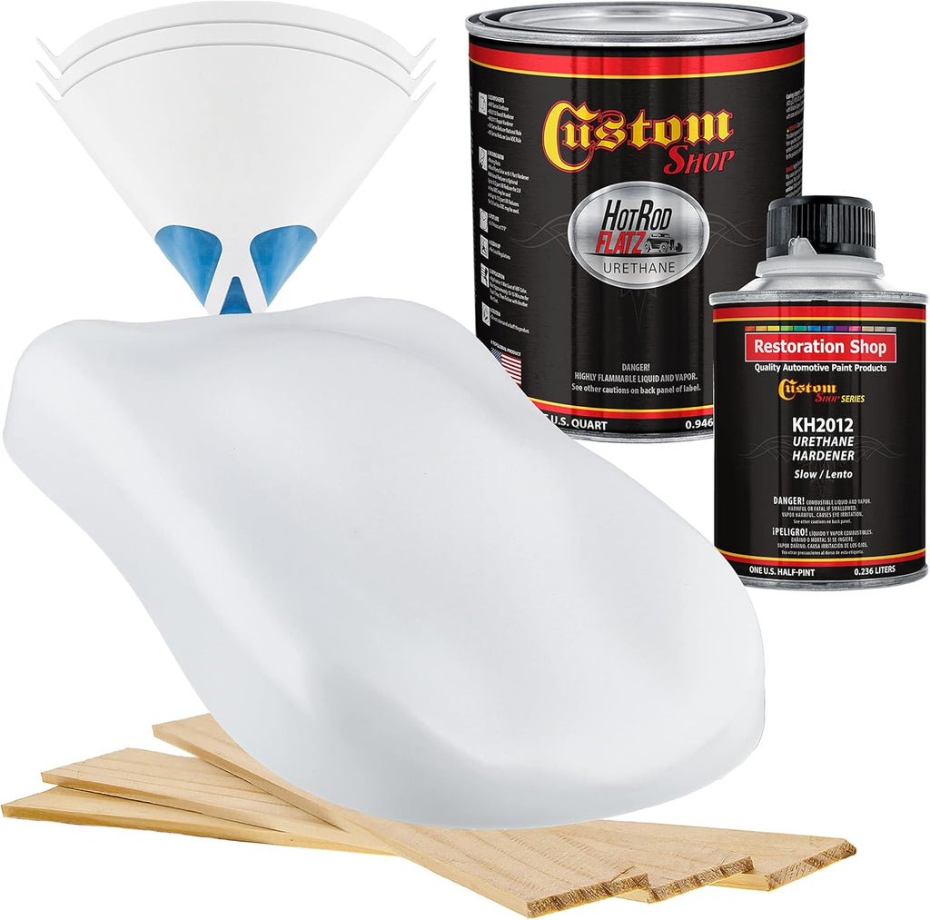 Alpine White Flat Matte Satin Urethane Auto Paint Quart Kit D5379