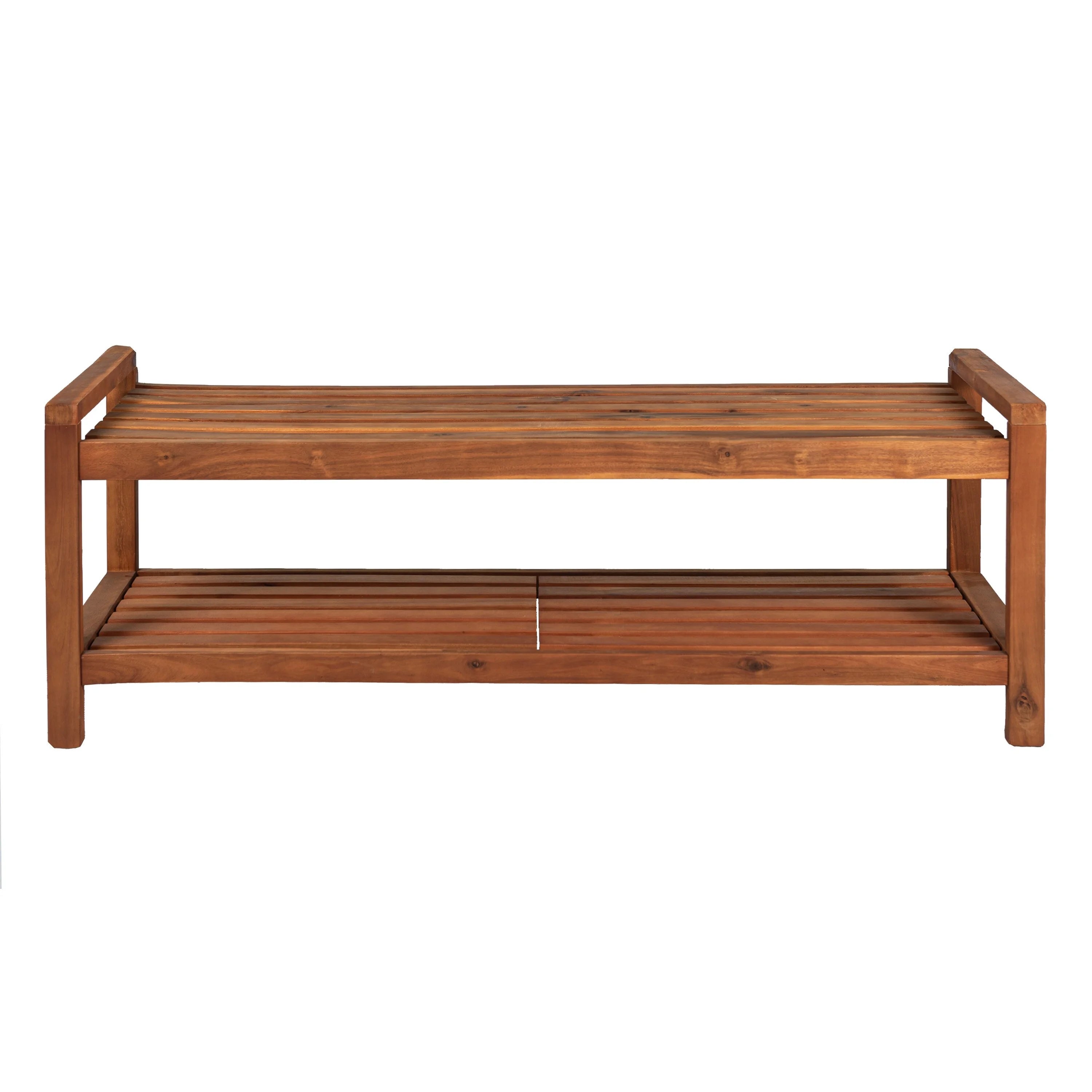 Teak Acacia Wood 3-Seat Outdoor Bench R95469