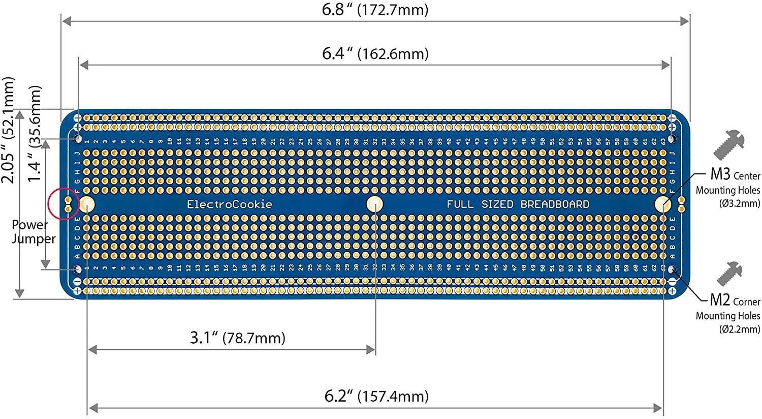 Solderable Breadboard PCB Board T28733