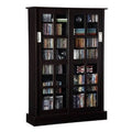 Espresso Sliding Glass Door Media Cabinet T3938