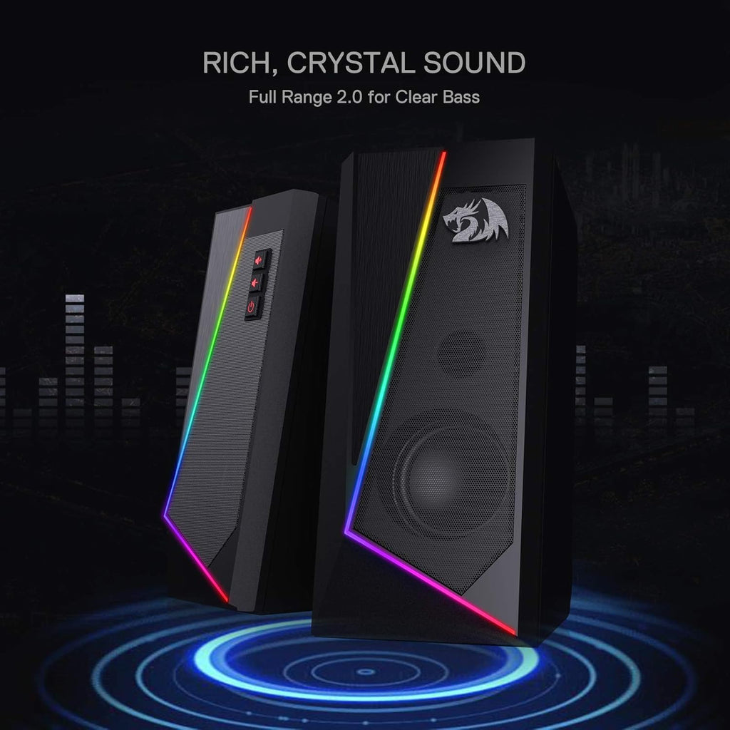 RGB Desktop Speakers, 2.0 Channel Stereo Speaker, Pack of 2 E526