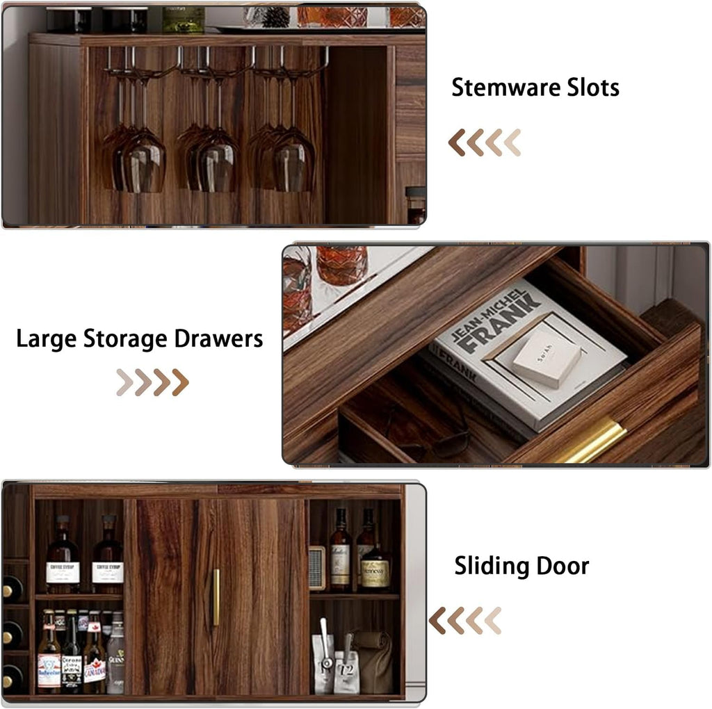 52" Rustic Wine Bar Cabinet N532