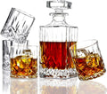 5PC Crystal Whiskey Decanter Set with 4 Glasses T861