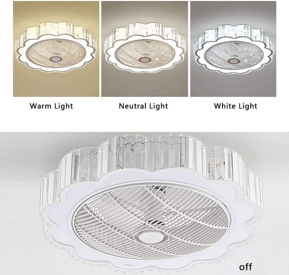 23" Ceiling Fan with Lights, Acrylic LED Ceiling Fan with Remote Control White B13642