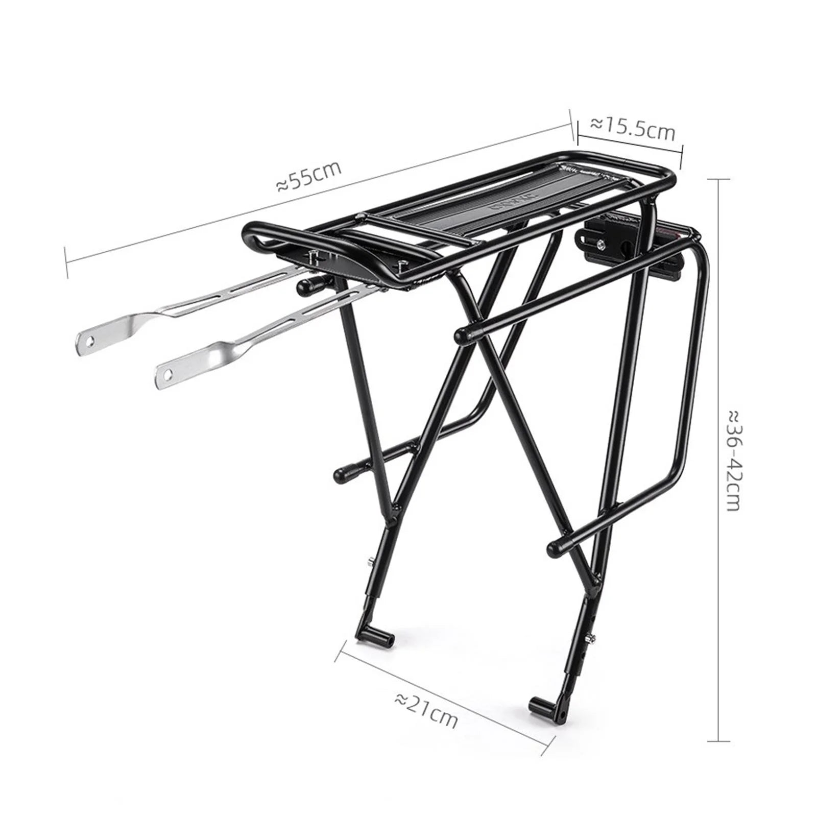 Black Durable Bike Cargo Rear Rack with Reflector Y129